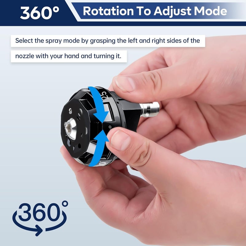GALELEOPARD 6 in 1 Pressure Washer Nozzle Tips, 6-in-1 Quick Change Over and Adjustable, Power Washer Tips with 1/4 inch Quick Connect, 4000 PSI Spray Nozzle - Image 5